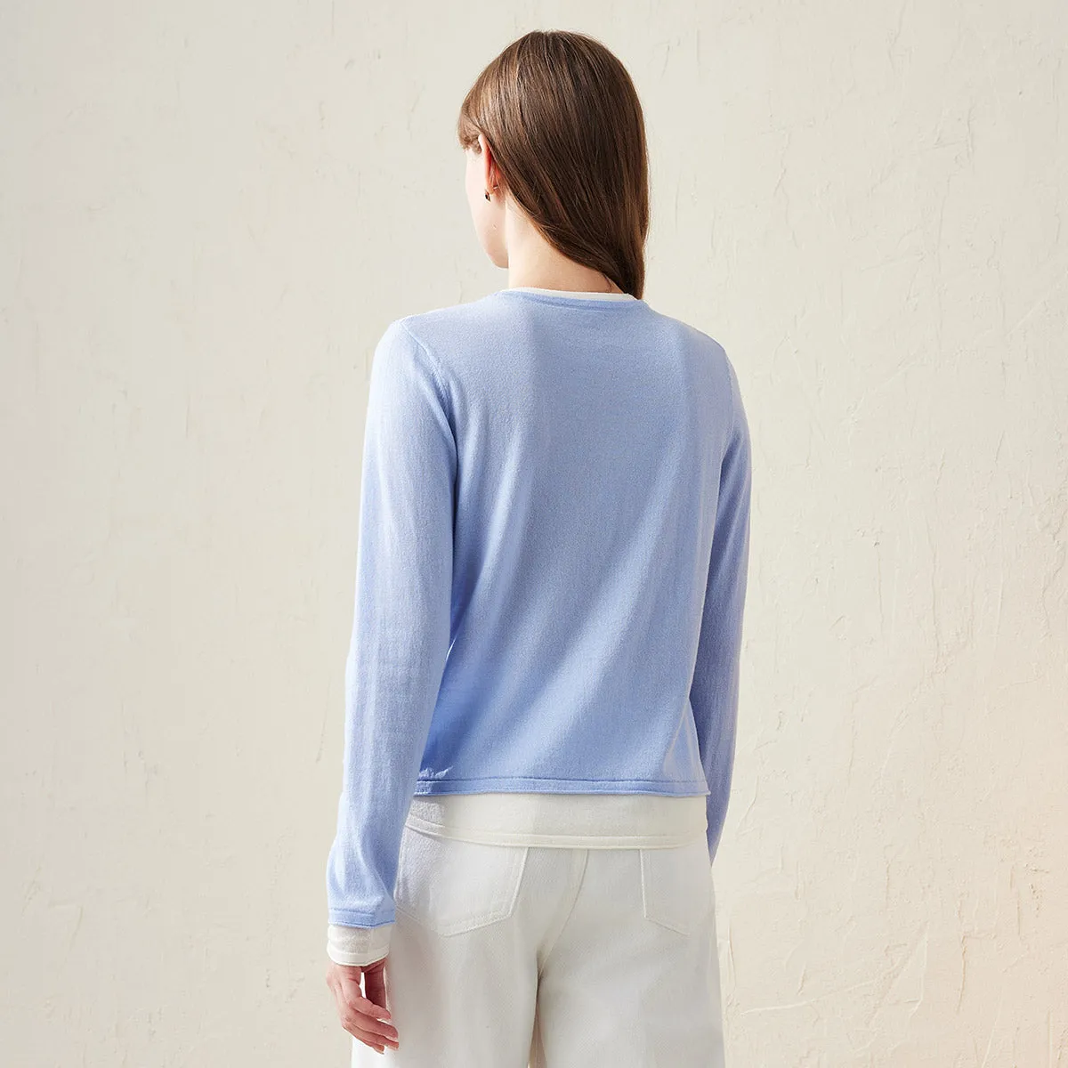 100% Wool Chic Layered Look Sweater for Women