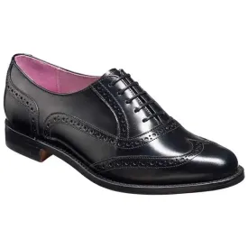 BARKER Freya Shoes – Ladies Brogues - Black Hi-Shine