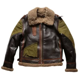 Best Winter Real Natural Thick Sheepskin Winter Warm B3 Bomber Jacket