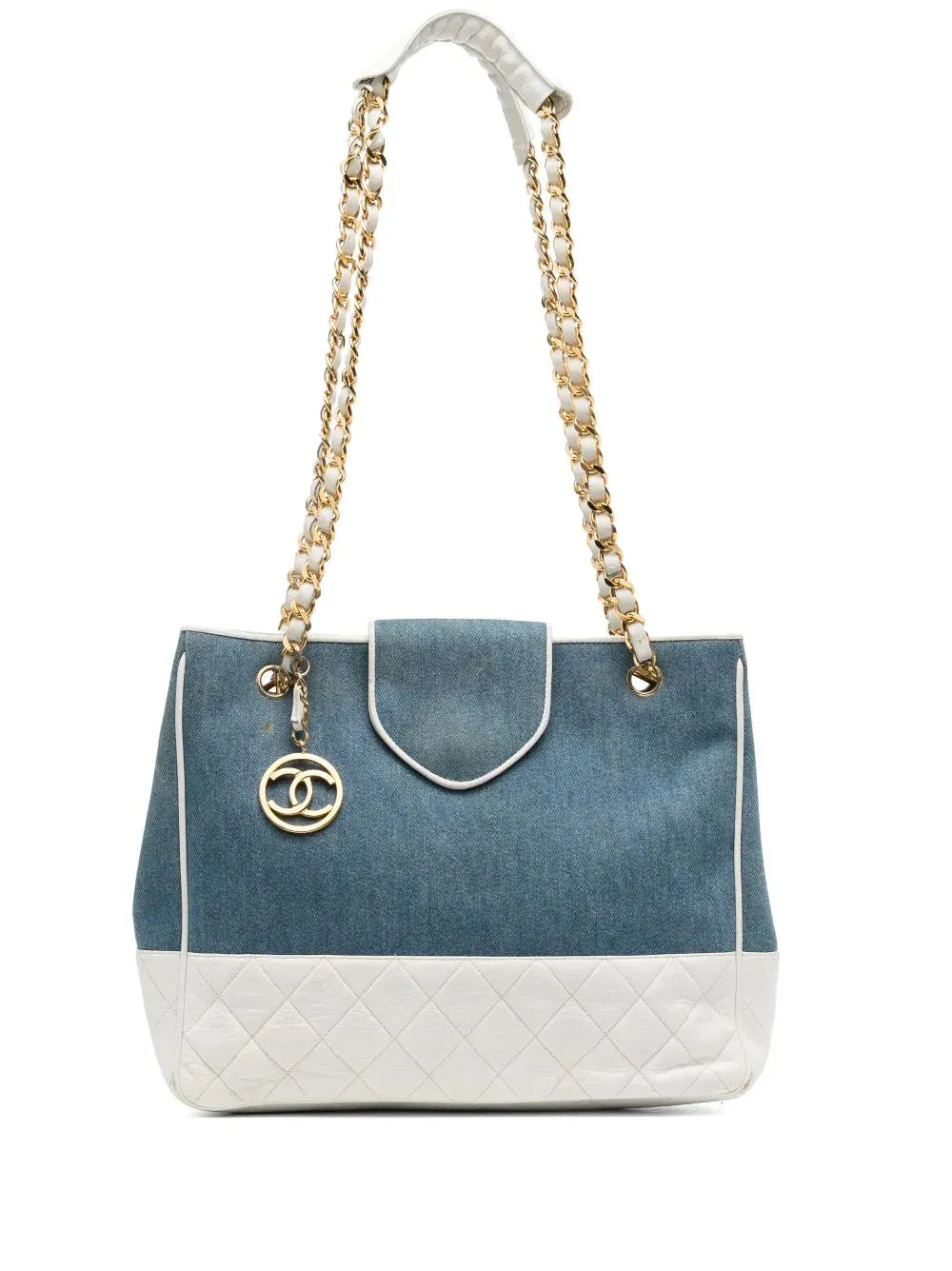 CC Denim Diamond Quilted Tote Bag