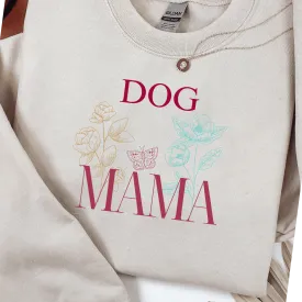 Dog Mama Crewneck Sweatshirt - College Style Gift for Her | Cozy Dog Lover Apparel & Dog People Shirt