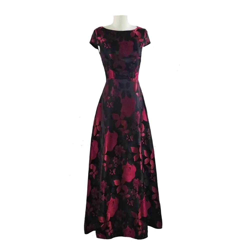 Elegant Maxi Dress - Floral Bohemian Style, Ankle-Length, A-Line Silhouette