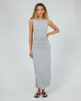 Evie Ruched Maxi Dress Grey Marle