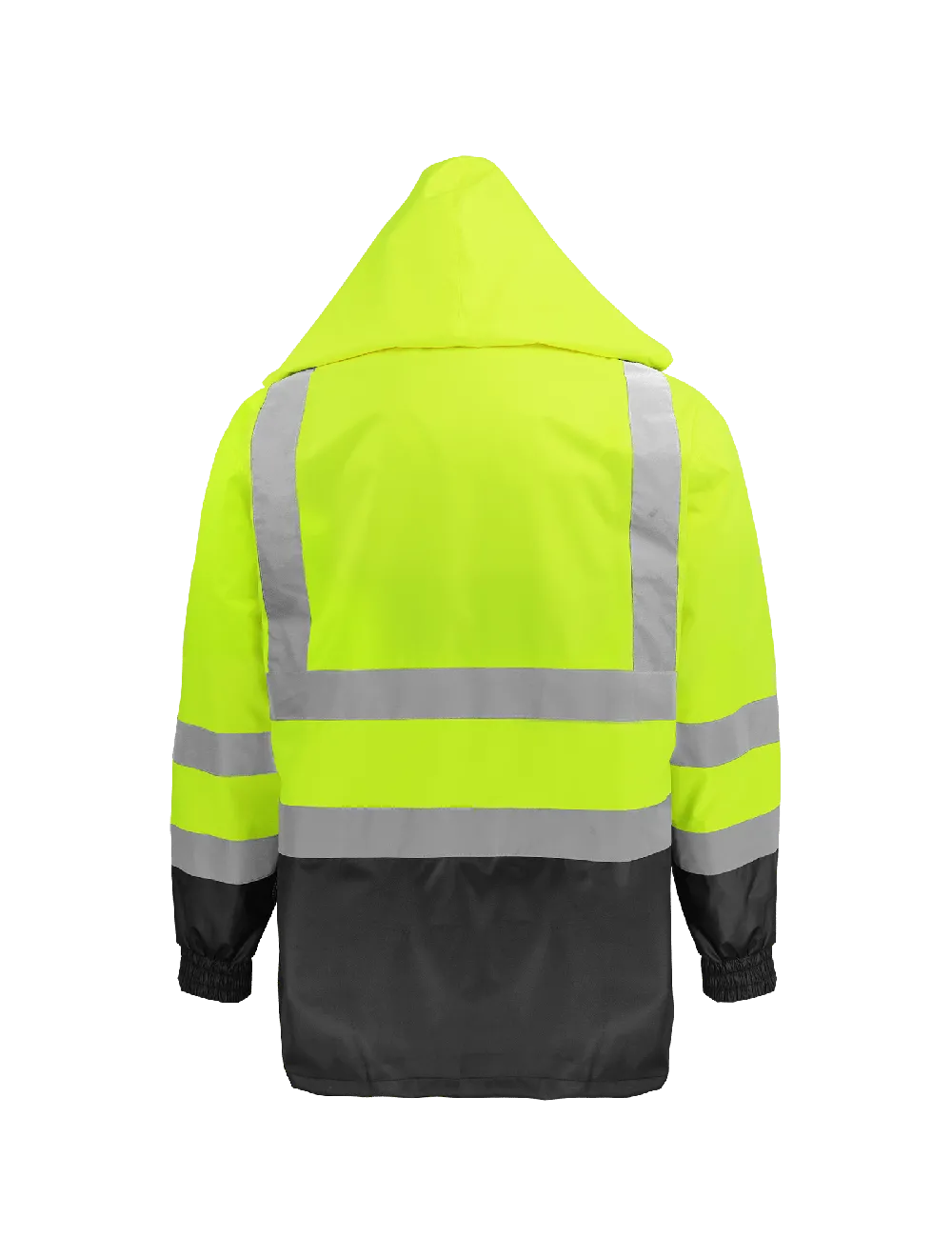 FrogWear® HV High-Visibility Yellow/Green Polyurethane Coated 150D Oxford Polyester Rain Jacket - GLO-1500