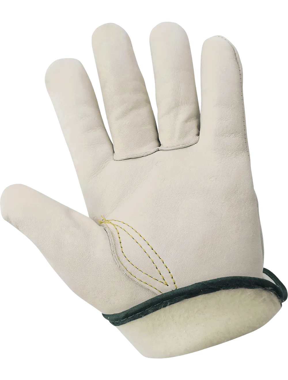 Global Glove Cowhide Leather Insulated Driver Style Retail-Tagged Gloves - Beige