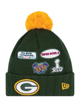 Green Bay Packers Superbowl Patch Knit Hat with Pom