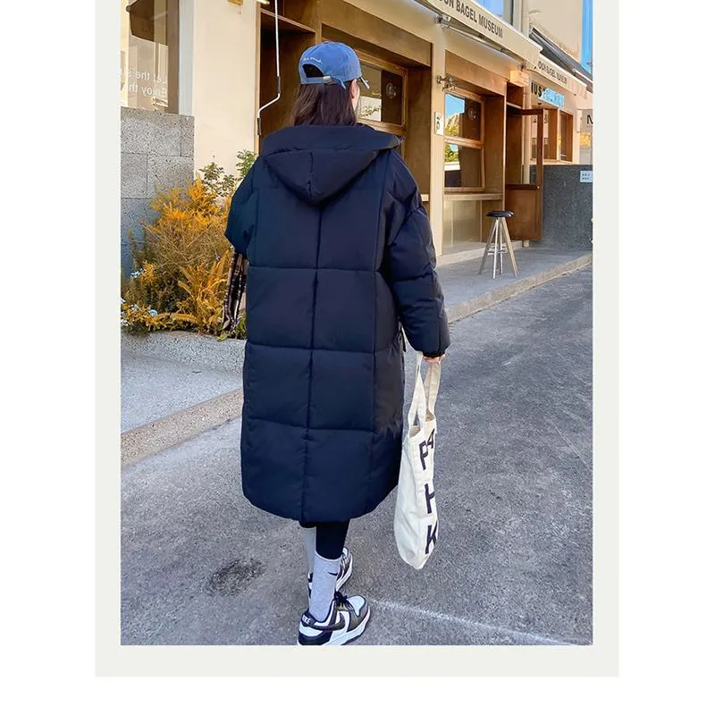 Knee-Length Thickened Loose Fit Puffer Jacket