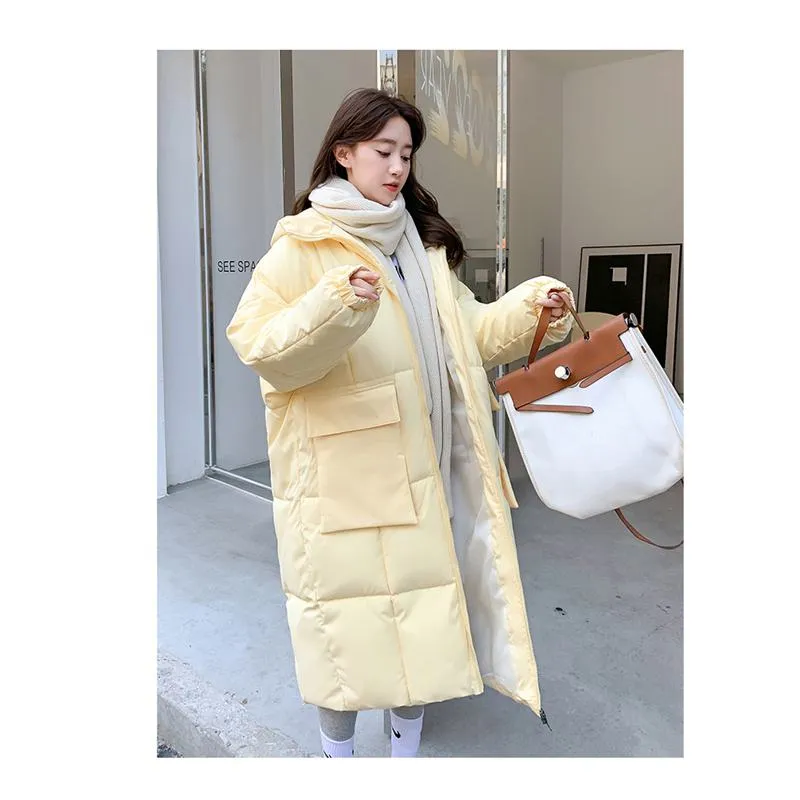 Knee-Length Thickened Loose Fit Puffer Jacket