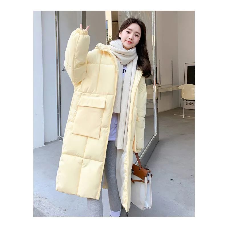 Knee-Length Thickened Loose Fit Puffer Jacket