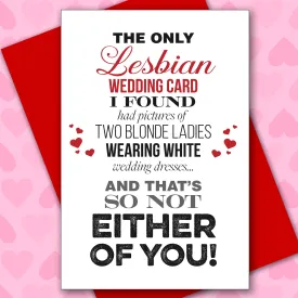 Kweer Cards / Peachy Kings - Lesbian Wedding Greeting Card