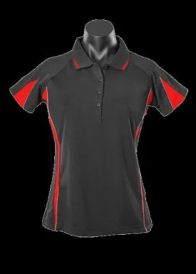 Ladies Eureka Polo Black/Red