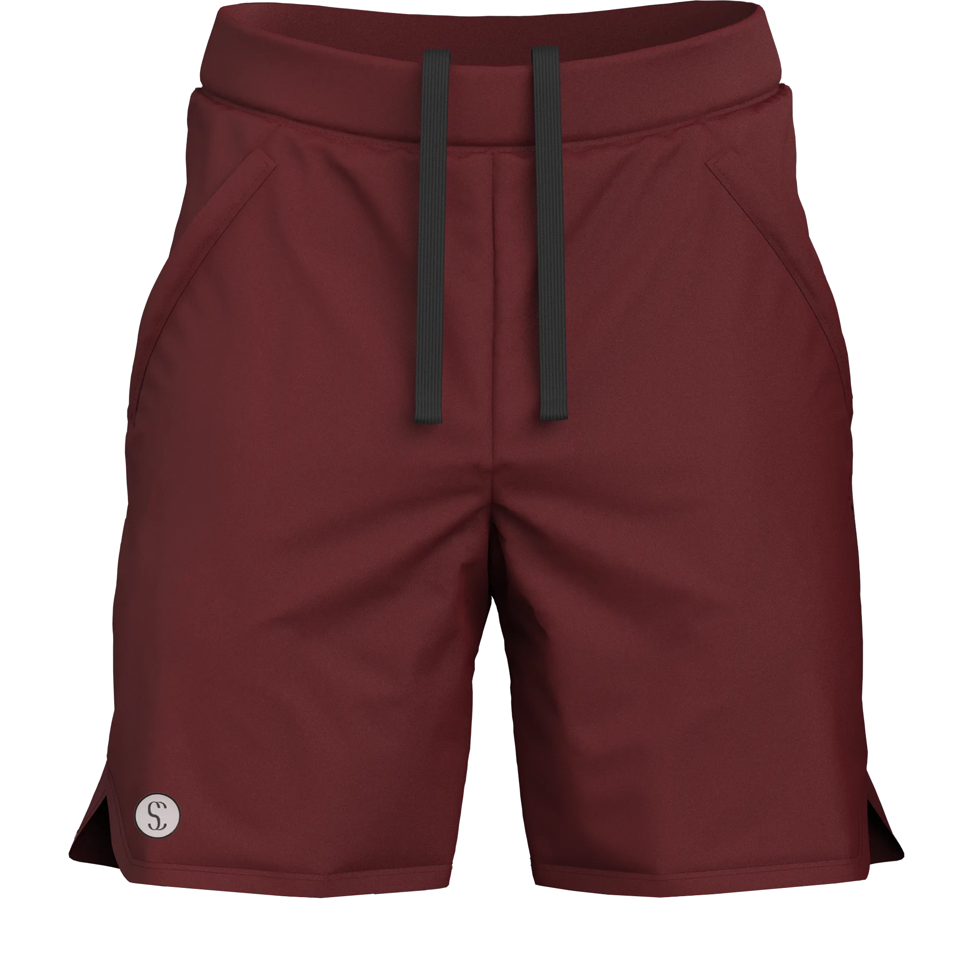 Men's Burgundy Sports Shorts for Running & Gym