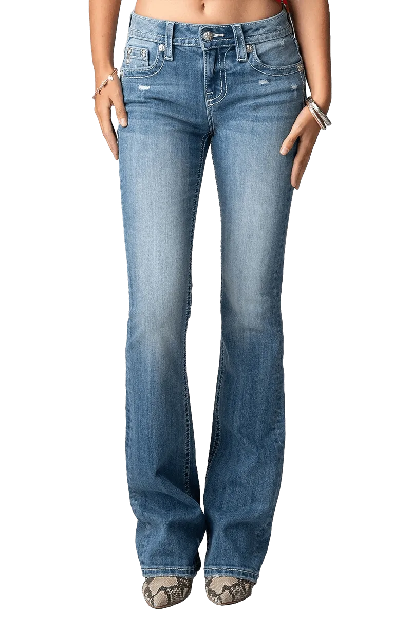 Miss Me Women's Torn M Life Bootcut Jeans