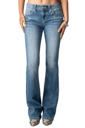 Miss Me Women's Torn M Life Bootcut Jeans