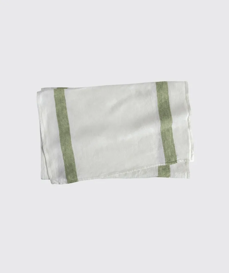 Olive Stripe Linen Table Runner | Arles Collection