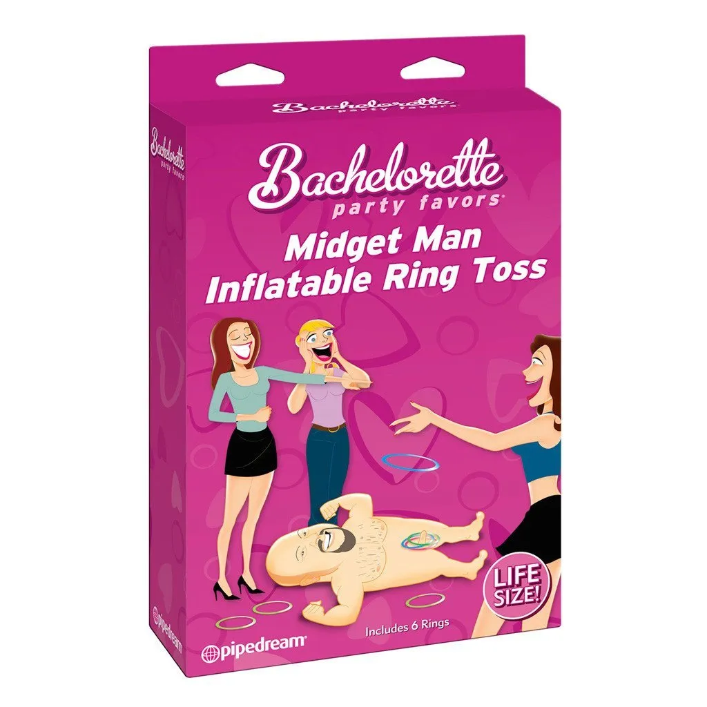 Pipedream - Bachelorette Party Favors Midget Man Inflatable  Ring Toss (Beige)