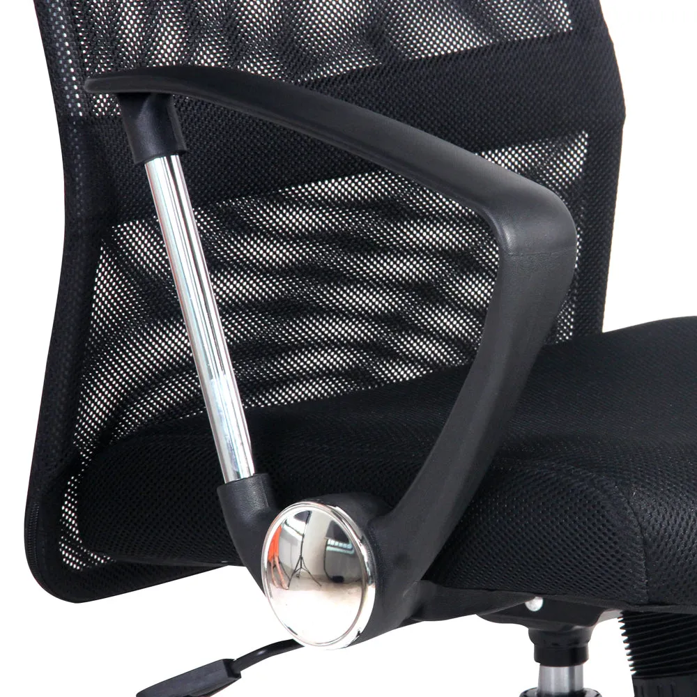 PU Leather Mesh High Back Office Chair - Black