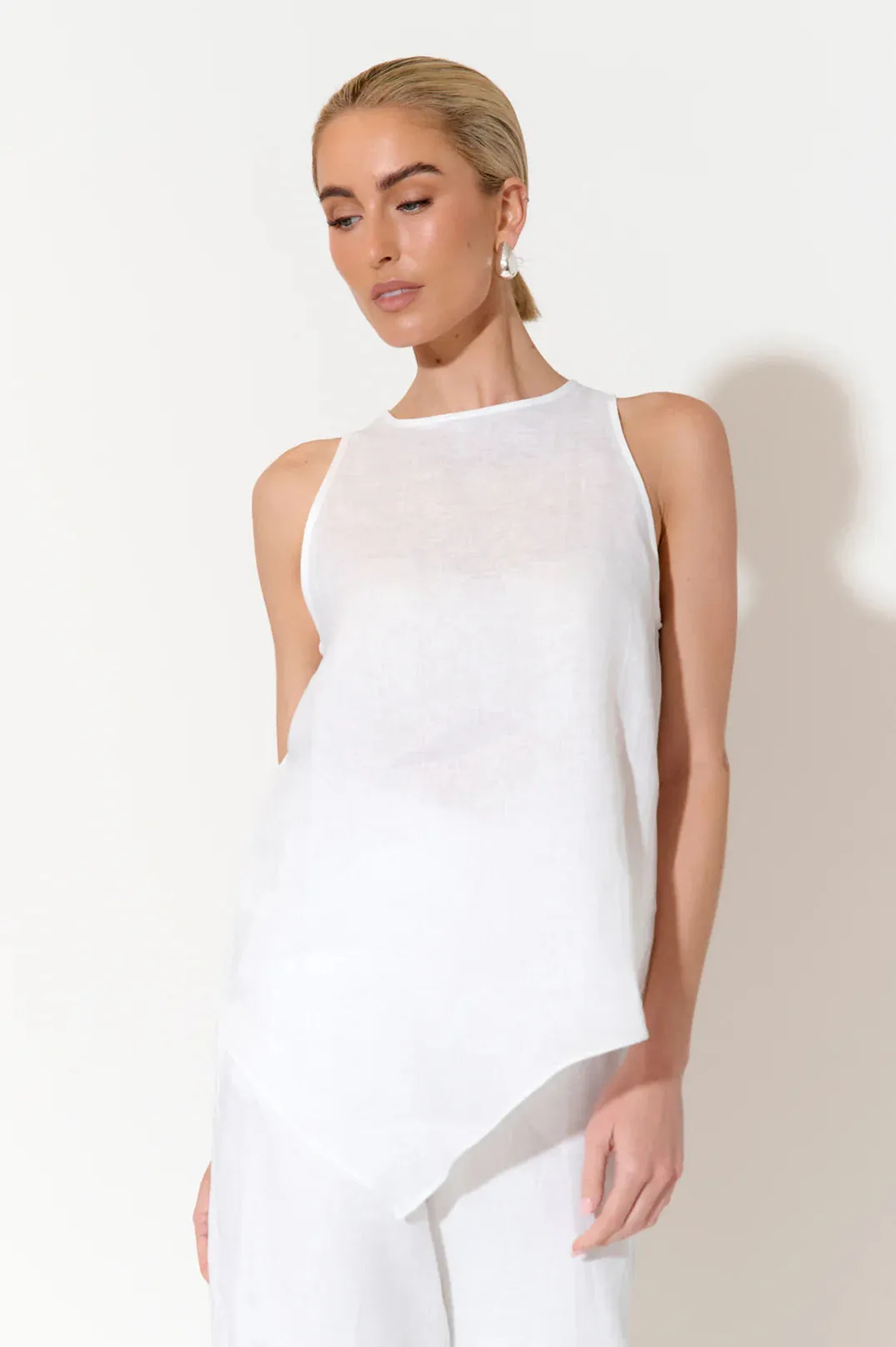 Reagan Linen Asymmetrical Top