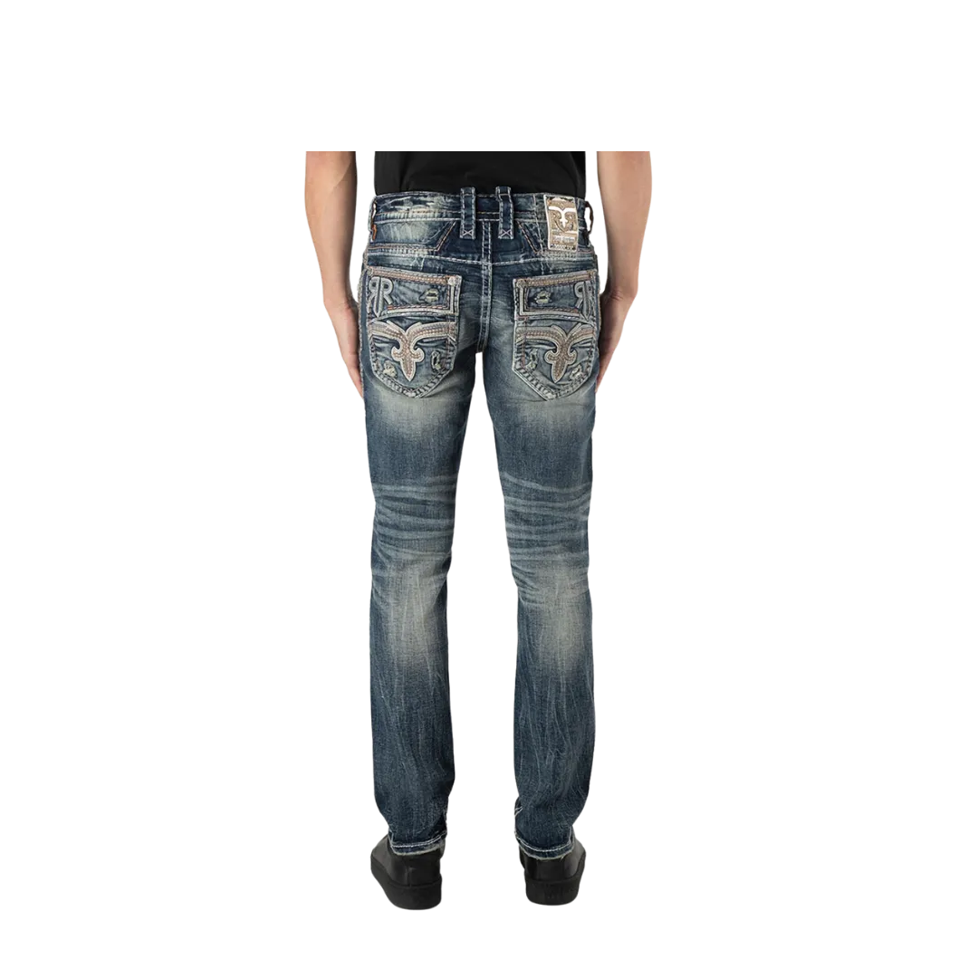 Rock Revival Men's Seth Alt Straight Cut Vintage Blue Jeans