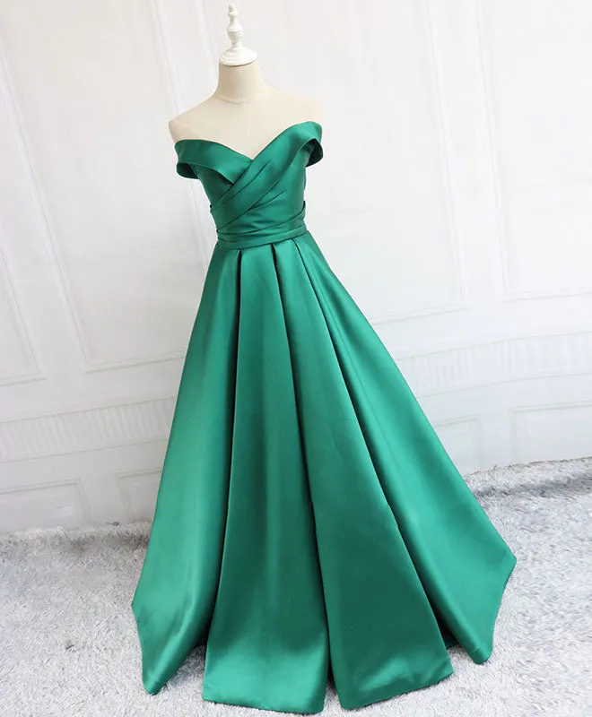 Simple Blue Satin Long Prom Dress Blue Formal Bridesmaid Dresses