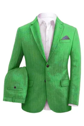 Sparkly Green Notched Lapel Two Pieces Prom Suits