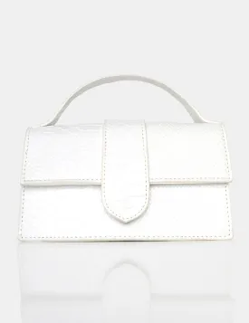 The Mika White Matte Croc Bag